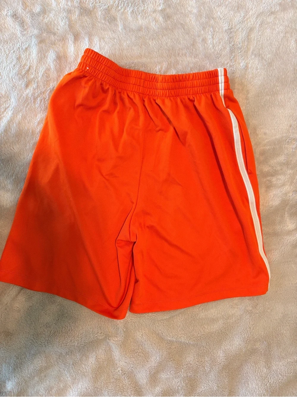 Nike Orange Kids' Athletic Shorts with White Swoosh